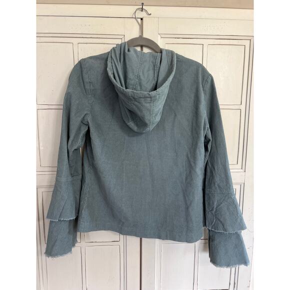 Live A Little size medium green corduroy jacket bell sleeves - Picture 4 of 4